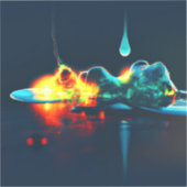 gloeiende vloeistofdruppel sticker (Voorkant)