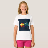 gloeiende vloeistofdruppel t-shirt (Voorkant volledig)