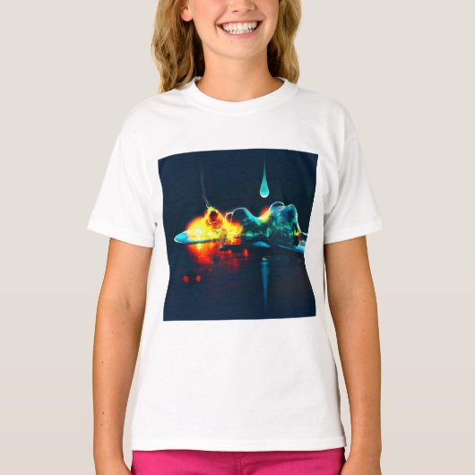 gloeiende vloeistofdruppel t-shirt (Voorkant)