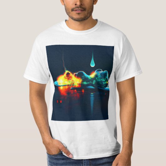 gloeiende vloeistofdruppel t-shirt (Voorkant)