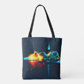 gloeiende vloeistofdruppel tote bag (Achterkant)
