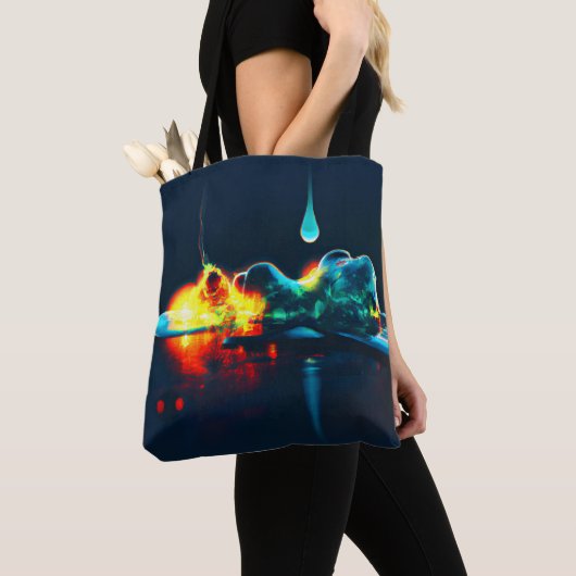 gloeiende vloeistofdruppel tote bag (Dichtbij)