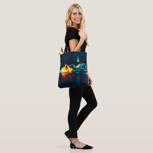 gloeiende vloeistofdruppel tote bag (Op model)