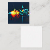 gloeiende vloeistofdruppel vierkante visitekaartje (Voorkant / Achterkant)