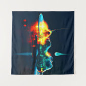 gloeiende vloeistofdruppel wandkleed (Voorkant (horizontaal))