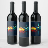 gloeiende vloeistofdruppel wijn etiket (Flessen)