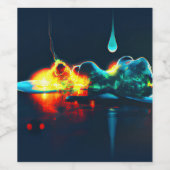 gloeiende vloeistofdruppel wijn etiket (Enkel label)