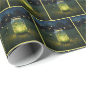 Gloeiende vuurvliegjes in glazen pot cadeaupapier (Rol Hoek)