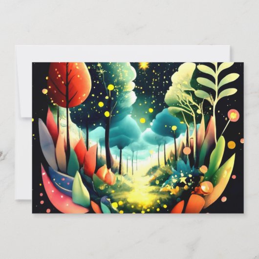 Gloeiende vuurvliegjes Wonderland Baby shower Kaart (Achterkant)