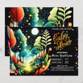 Gloeiende vuurvliegjes Wonderland Baby shower Kaart (Voorkant / Achterkant)