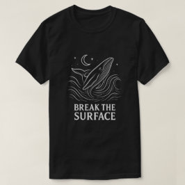 Gloeiende Walvis Lijnkunst Oceaan Kracht T-shirt
