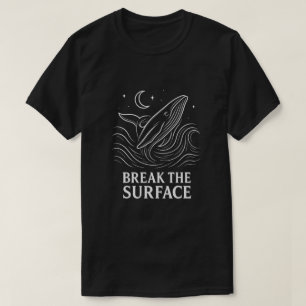 Gloeiende Walvis Lijnkunst Oceaan Kracht T-shirt