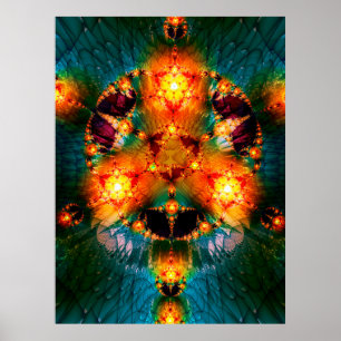 Gloeiende wand poster