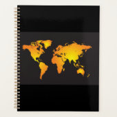 Gloeiende Wereldkaart in Sinaasappel en geel Planner (Voorkant)