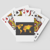 Gloeiende Wereldkaart in Sinaasappel en geel Pokerkaarten (Achterkant)