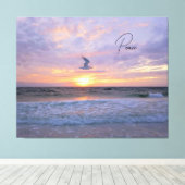 Gloeiende wolken boven zonsondergang canvas afdruk (Insitu (Houten vloer))