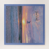 Gloeiende wolken boven zonsondergang legpuzzel (Horizontaal)