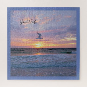 Gloeiende wolken boven zonsondergang legpuzzel