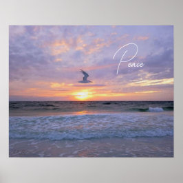 Gloeiende wolken boven zonsondergang poster