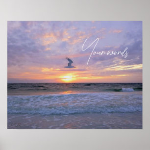 Gloeiende wolken boven zonsondergang poster