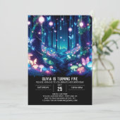  gloeiende Woodland digitale verjaardag Kaart (Staand voorkant)