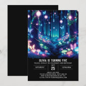  gloeiende Woodland digitale verjaardag Kaart (Voorkant / Achterkant)