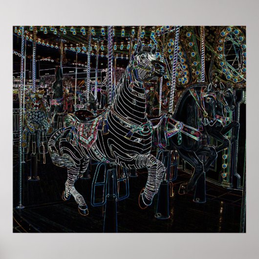 Gloeiende zebra poster (Voorkant)