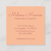 Gloeiende zon Schattige en Charming Peach Fuzz Pin Vierkante Visitekaartje (Achterkant)