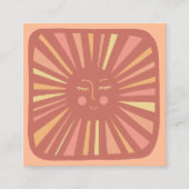Gloeiende zon Schattige en Charming Peach Fuzz Pin Vierkante Visitekaartje (Voorkant)