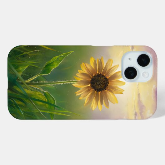 Gloeiende zonnebloem in grasveld Case-Mate iPhone case (Achterkant (horizontaal))