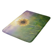 Gloeiende zonnebloem in groene weide badmat (Gekanteld)