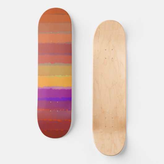 Gloeiende Zonsopgang Zoute Waterverf Pop van Kleur Persoonlijk Skateboard (Voorkant)