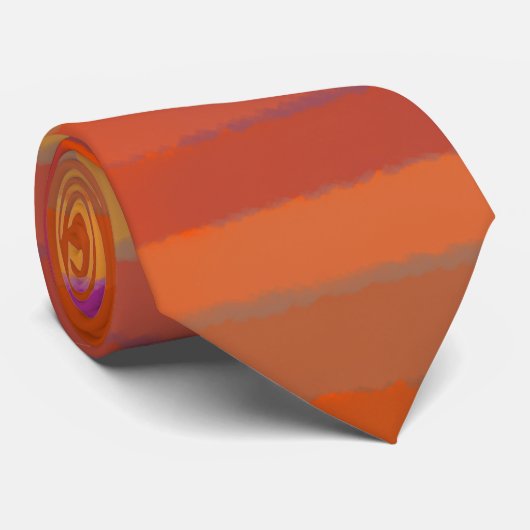 Gloeiende Zonsopgang Zoute Waterverf Pop van Kleur Stropdas (Opgerold)