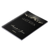 Gloeiende zwart-wit bruiloft gastenboek hhn02 notitieboek (Linkerzijde)