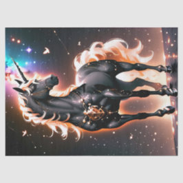 Gloeiende zwarte eenhoorn fantasie verjaardag cade tissuepapier