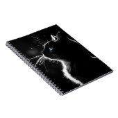 Gloeiende zwarte kat met blauw oog notitieboek (Rechterzijde)
