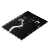 Gloeiende zwarte kat met blauw oog notitieboek (Linkerzijde)