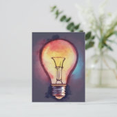 Gloeilamp Aquarel Schilderij, Lamp Briefkaart (Staand voorkant)