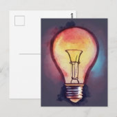 Gloeilamp Aquarel Schilderij, Lamp Briefkaart (Voorkant / Achterkant)
