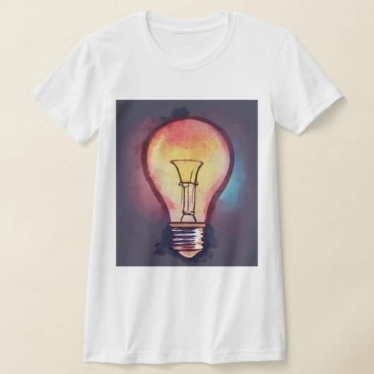 Gloeilamp Aquarel Schilderij, Lamp T-shirt (Laagn)