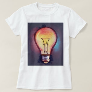 Gloeilamp Aquarel Schilderij, Lamp T-shirt