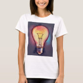 Gloeilamp Aquarel Schilderij, Lamp T-shirt (Voorkant)