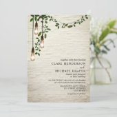  gloeilamp Botanische Garland bruiloft Kaart (Staand voorkant)