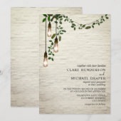  gloeilamp Botanische Garland bruiloft Kaart (Voorkant / Achterkant)