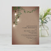  gloeilamp Botanische Garland bruiloft Kaart (Staand voorkant)