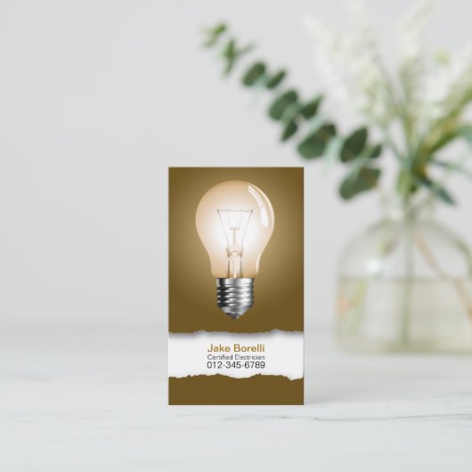 Gloeilamp bruin Visitekaartje (Staand voorkant)