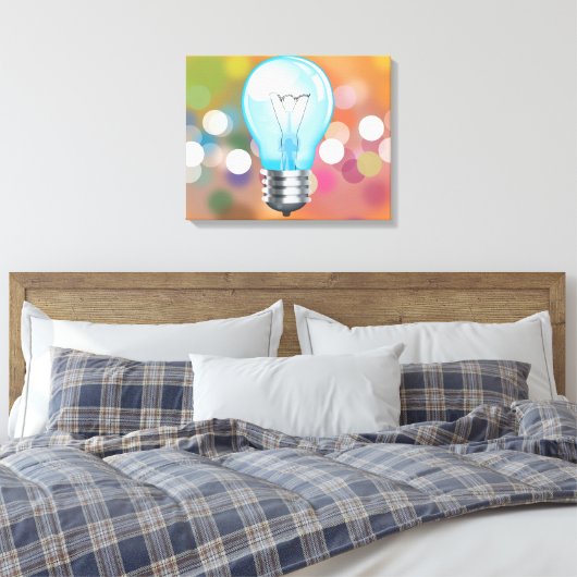 Gloeilamp Canvas Afdruk (Insitu (Slaapkamer))