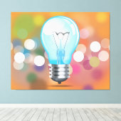 Gloeilamp Canvas Afdruk (Insitu (Houten vloer))