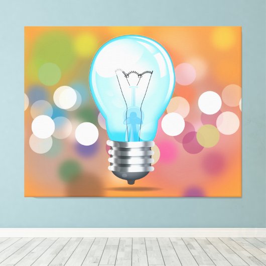 Gloeilamp Canvas Afdruk (Insitu (Houten vloer))