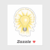 Gloeilamp Dim De Lichten Earth Hour Sticker (Vel)